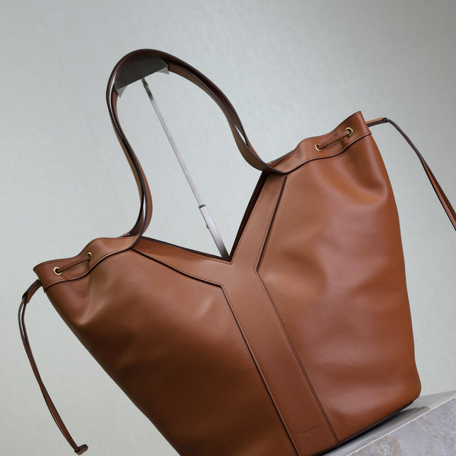YSL 25S Y LARGE HOBO 50 IN CARAMEL CALFSKIN GOLD HARDWRE