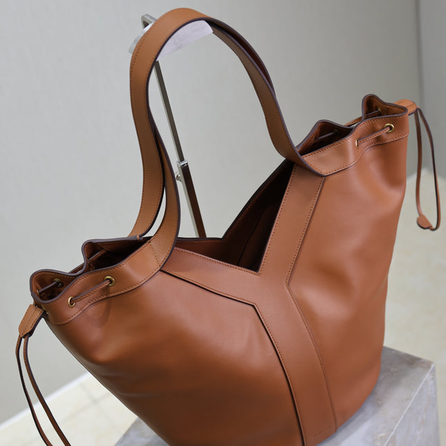 YSL 25S Y LARGE HOBO 50 IN CARAMEL CALFSKIN GOLD HARDWRE