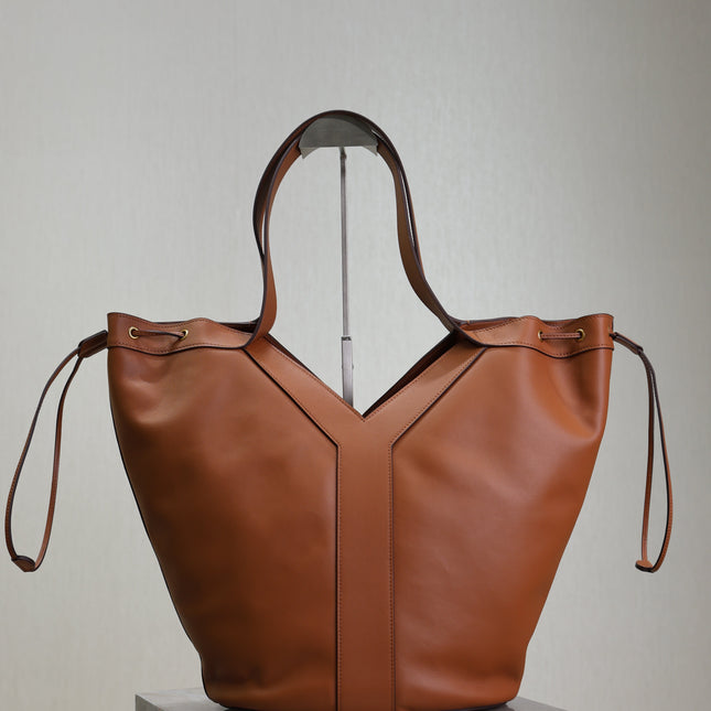 YSL 25S Y LARGE HOBO 50 IN CARAMEL CALFSKIN GOLD HARDWRE
