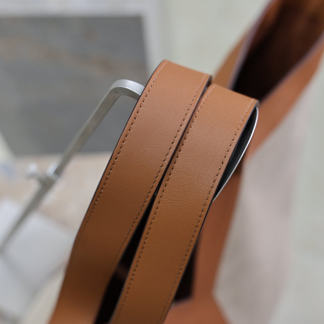 YSL 25S Y TOTE 50 IN BROWN BEIGE CANVAS AND CALFSKIN