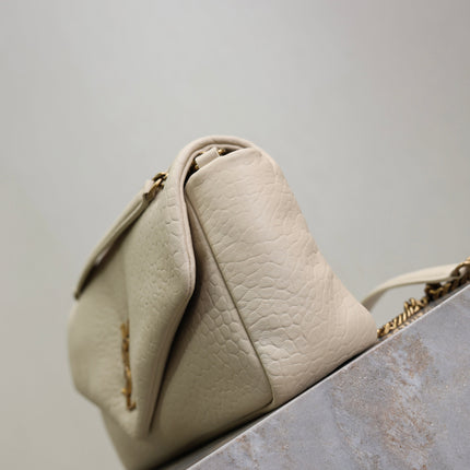 YSL 25S CALYPSO 30 IN IVORY GRAINED CALFSKIN GOLD HARDWRE