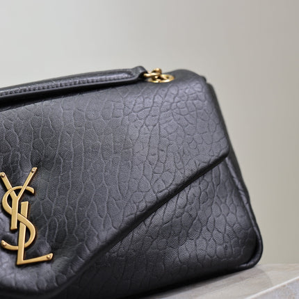 YSL 25S CALYPSO 30 IN BLACK GRAINED CALFSKIN GOLD HARDWRE