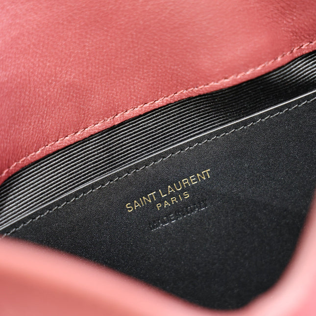 YSL 25S CALYPSO MINI 19 IN BURGUNDY CALFSKIN GOLD HARDWRE