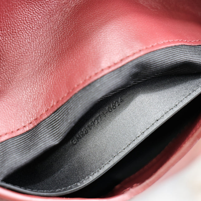 YSL 25S CALYPSO MINI 19 IN BURGUNDY CALFSKIN GOLD HARDWRE