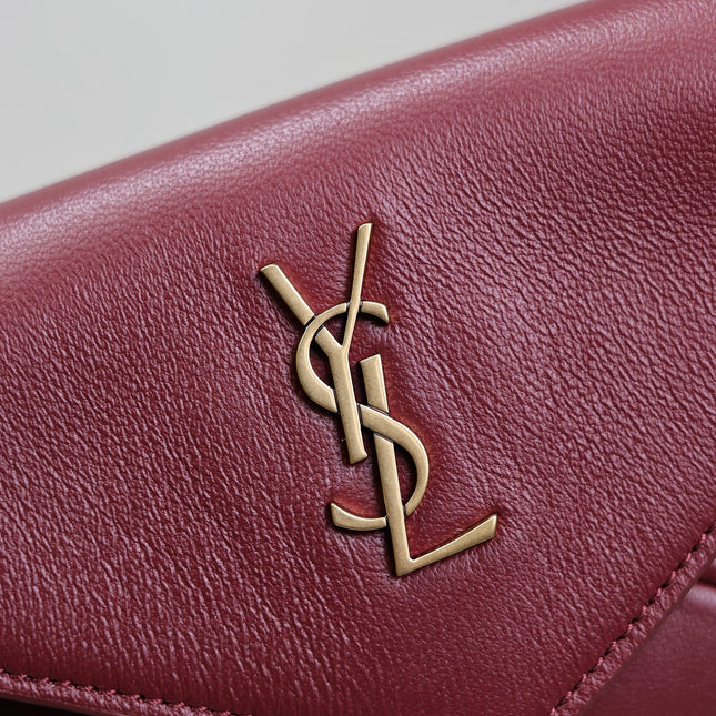 YSL 25S CALYPSO MINI 19 IN BURGUNDY CALFSKIN GOLD HARDWRE