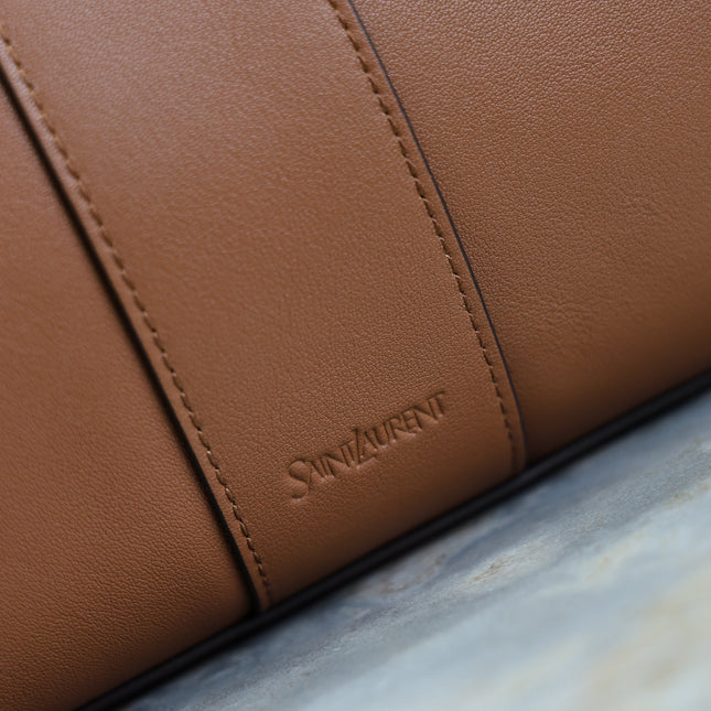 YSL 25S Y TOTE 50 IN CARAMEL CALFSKIN GOLD HARDWRE