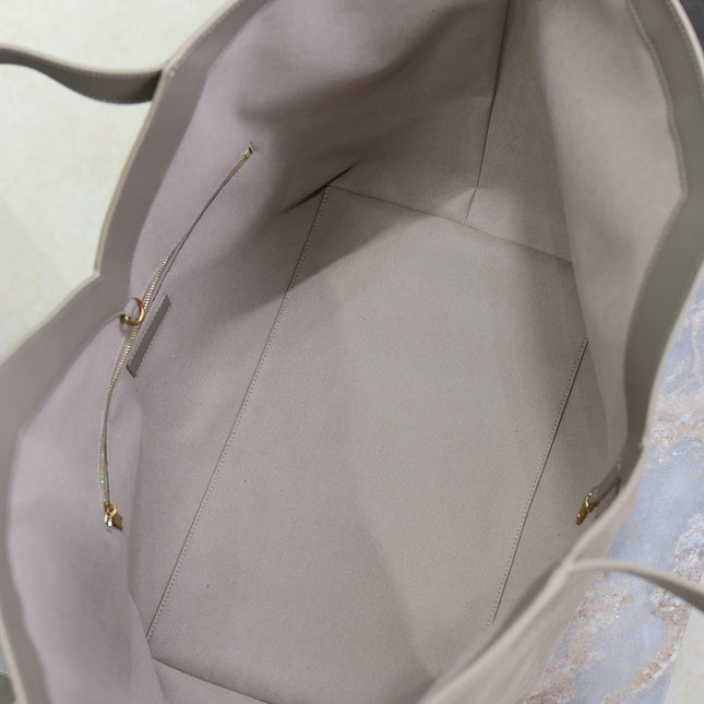 YSL 25S Y MAXI TOTE 50 IN DRY GRAIN SUEDE GOLD HARDWRE