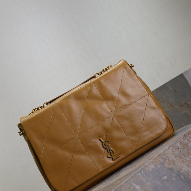 YSL 25S LARGE JAMIE 43 IN DARK GOLDENROD LAMBSKIN GOLD HARDWRE