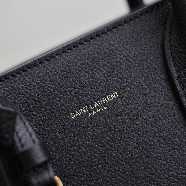 YSL 25S SAC DE JOUR GM 32 IN BLACK SUPPLE GRAINED CALFSKIN GOLD HARDWRE