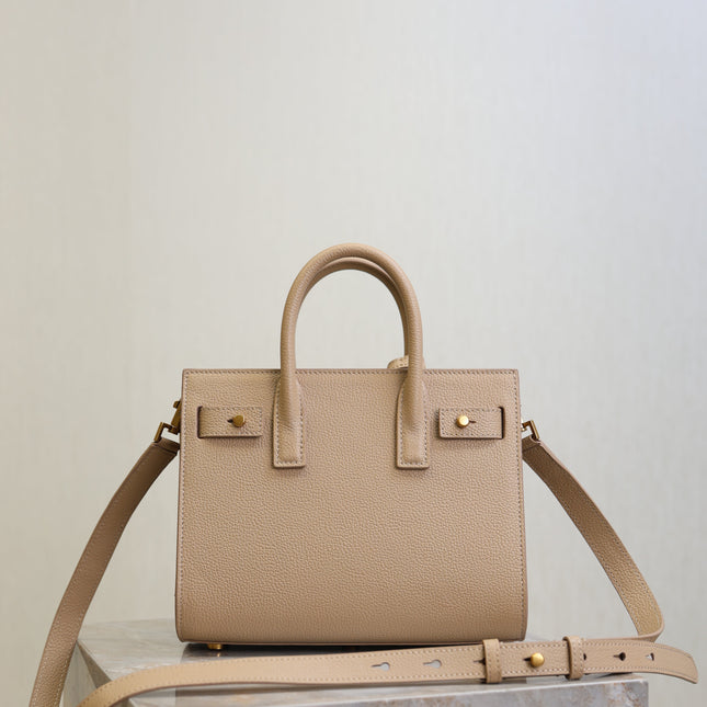 YSL 25S SAC DE JOUR 22 IN DARK BEIGE SUPPLE GRAINED CALFSKIN