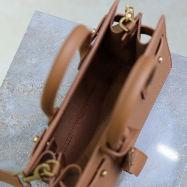 YSL 25S SAC DE JOUR 22 IN CHESTNUT BROWN SUPPLE GRAINED CALFSKIN