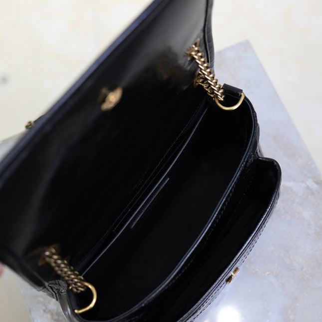 YSL 25S NIKI BAG 22 IN BLACK GLOSSY CALFSKIN GOLD HARDWRE