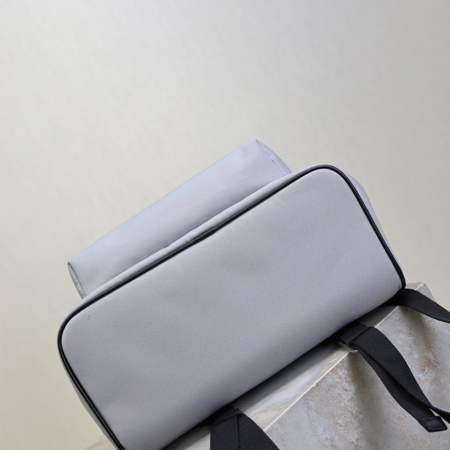 YSL 25S CITY BACKPACK 38 IN SLATE GRAY CANVAS AND CALFSKIN