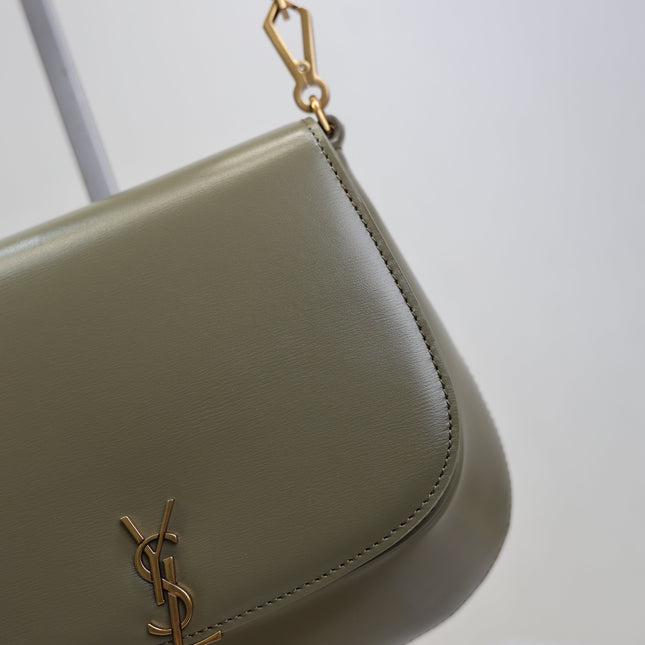 YSL 25S MINI VOLTAIRE 21 IN DEEP MUSK CALFSKIN SAINT LAURENT GOLD HARDWRE