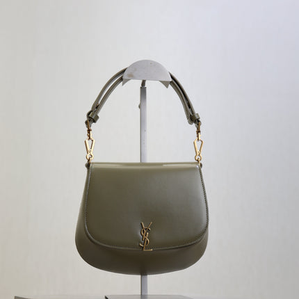 YSL 25S MINI VOLTAIRE 21 IN DEEP MUSK CALFSKIN SAINT LAURENT GOLD HARDWRE