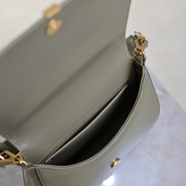 YSL 25S MINI VOLTAIRE 21 IN DEEP MUSK CALFSKIN SAINT LAURENT GOLD HARDWRE