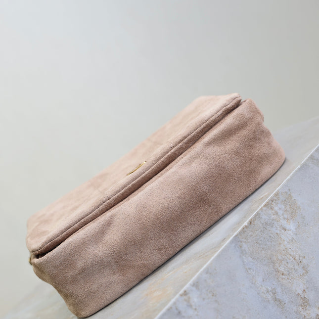 YSL 25S JAMIE 4.3 MINI 20 IN DUSTY ROSE BEIGE SUEDE GOLD HARDWRE