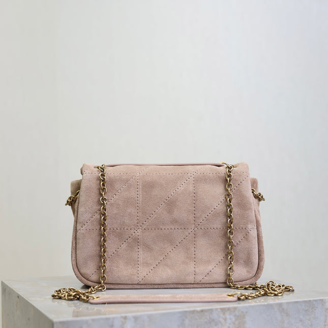 YSL 25S JAMIE 4.3 MINI 20 IN DUSTY ROSE BEIGE SUEDE GOLD HARDWRE