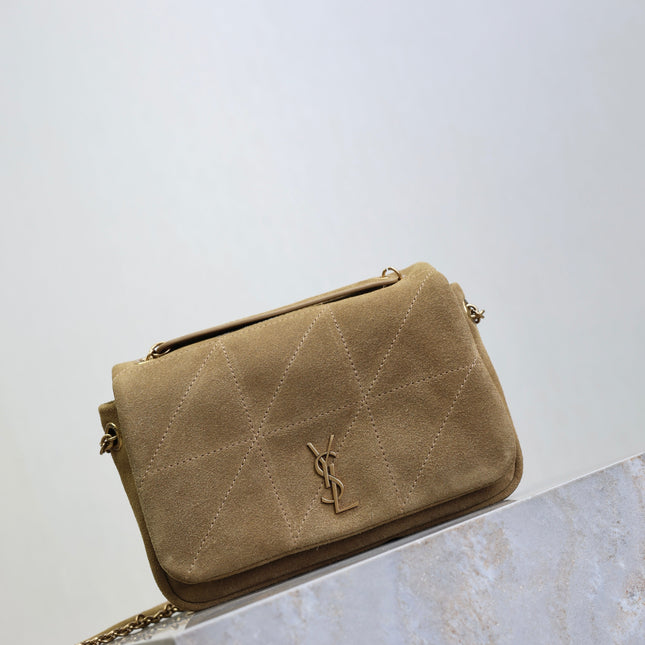 YSL 25S JAMIE 4.3 MINI 20 IN CARAMEL COGNAC SUEDE GOLD HARDWRE