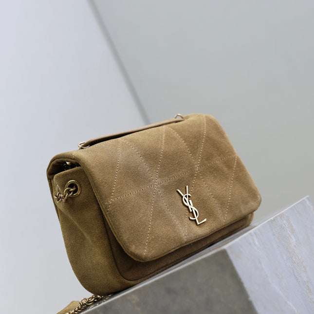 YSL 25S JAMIE 4.3 MINI 20 IN CARAMEL COGNAC SUEDE GOLD HARDWRE