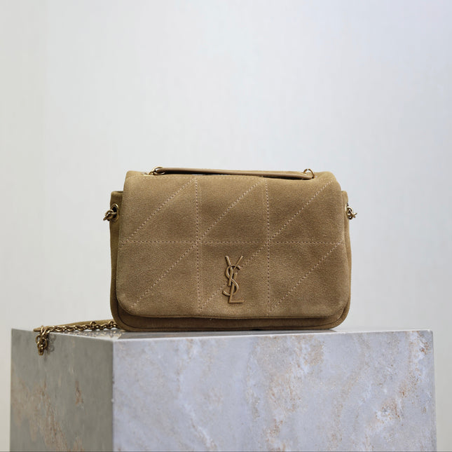 YSL 25S JAMIE 4.3 MINI 20 IN CARAMEL COGNAC SUEDE GOLD HARDWRE