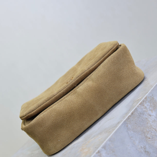 YSL 25S JAMIE 4.3 MINI 20 IN CARAMEL COGNAC SUEDE GOLD HARDWRE