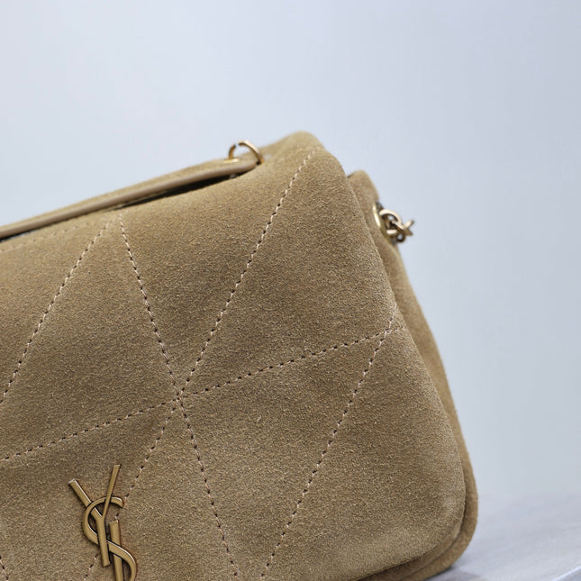 YSL 25S JAMIE 4.3 MINI 20 IN CARAMEL COGNAC SUEDE GOLD HARDWRE