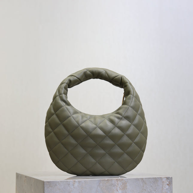 YSL 25S ICARE BABY 17 IN DARK OLIVE QUILTED CALFSKIN GOLD HARDWRE