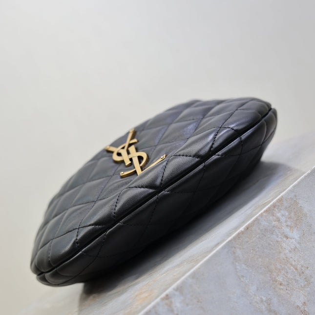 YSL 25S ICARE BABY 17 IN BLACK QUILTED CALFSKIN GOLD HARDWRE