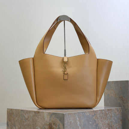 YSL 25S LE 5 À 7 BEA 50 IN DARK CARAMEL CALFSKIN GOLD HARDWRE