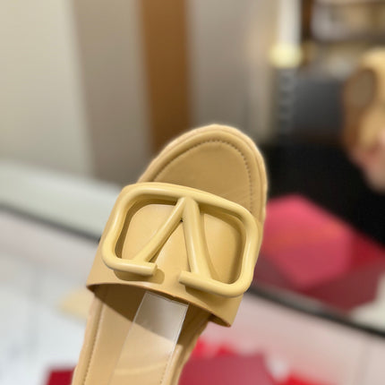 VLTN ESPADRILLE WEDGE SANDALS 25S 90 MM IN GOLDEN BEIGE LAMBSKIN STYLE 9
