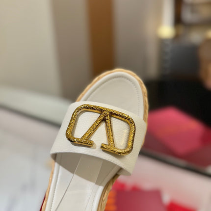 VLTN ESPADRILLE WEDGE SANDALS 25S 90 MM IN WHITE LAMBSKIN STYLE 3