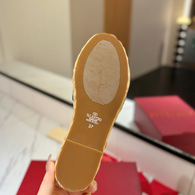 VLTN ESPADRILLE SLIDES 25S IN DARK GREEN LAMBSKIN STYLE 9