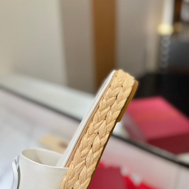 VLTN ESPADRILLE SLIDES 25S IN WHITE LAMBSKIN STYLE 8