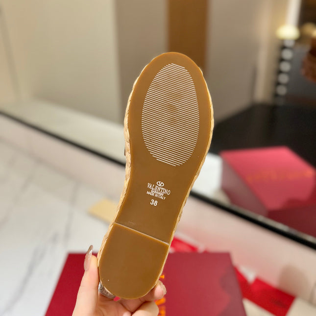 VLTN ESPADRILLE SLIDES 25S IN LIGHT BROWN LAMBSKIN STYLE 7