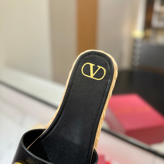 VLTN ESPADRILLE SLIDES 25S IN BLACK LAMBSKIN STYLE 5