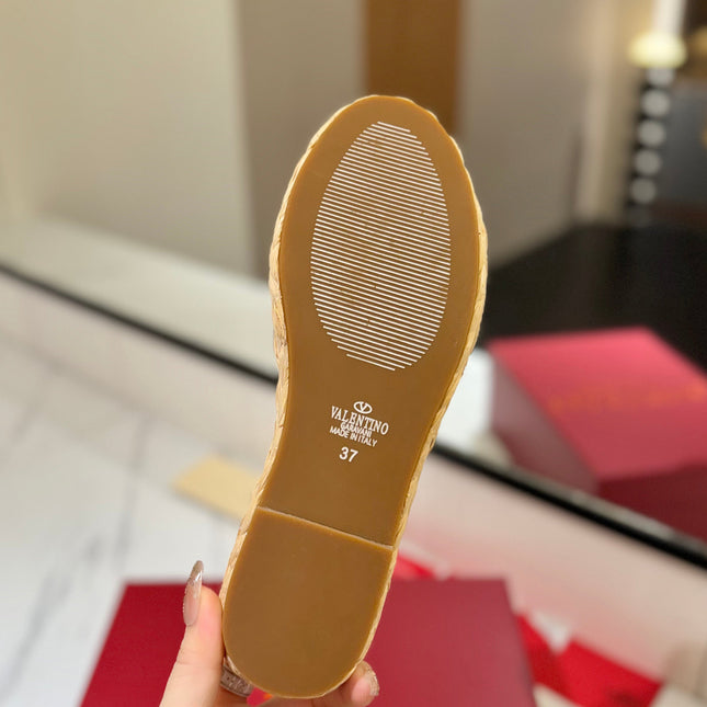 VLTN ESPADRILLE SLIDES 25S IN BEIGE BROWN LAMBSKIN STYLE 4