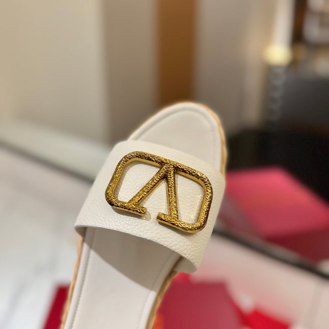 VLTN ESPADRILLE SLIDES 25S IN WHITE LAMBSKIN STYLE 3