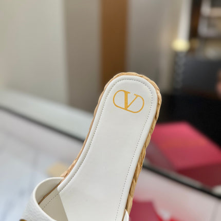 VLTN ESPADRILLE SLIDES 25S IN WHITE LAMBSKIN STYLE 3