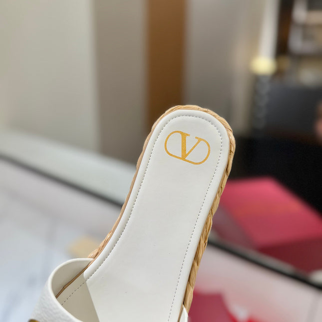 VLTN ESPADRILLE SLIDES 25S IN WHITE LAMBSKIN STYLE 3