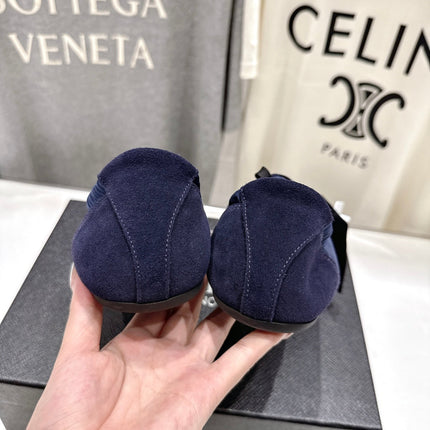 PRADA 25S COLLAPSE RE NYLON AND SUEDE SNEAKERS IN DARK BLUE WITH METAL TOECAP