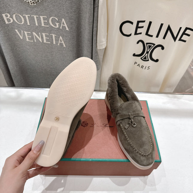 LP 25S SUMMER CHARMS WALK LOAFERS IN CHARCOAL BROWN SUEDE AND FLEECE