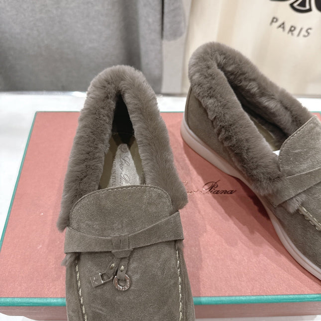 LP 25S SUMMER CHARMS WALK LOAFERS IN CHARCOAL BROWN SUEDE AND FLEECE