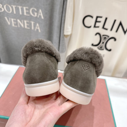 LP 25S SUMMER CHARMS WALK LOAFERS IN CHARCOAL BROWN SUEDE AND FLEECE