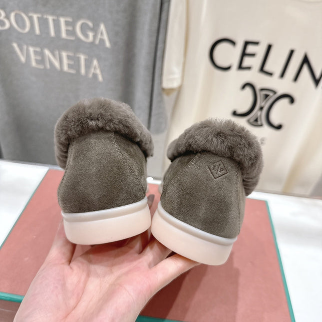 LP 25S SUMMER CHARMS WALK LOAFERS IN CHARCOAL BROWN SUEDE AND FLEECE