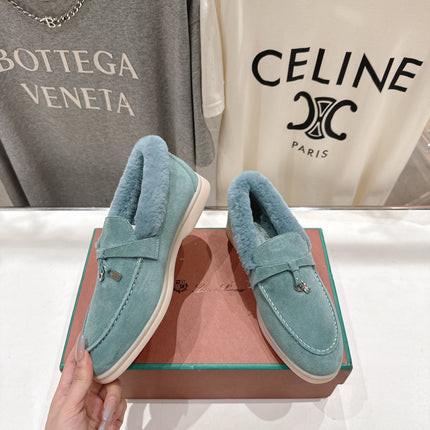 LP 25S SUMMER CHARMS WALK LOAFERS IN DUSTY TEAL SUEDE AND FLEECE