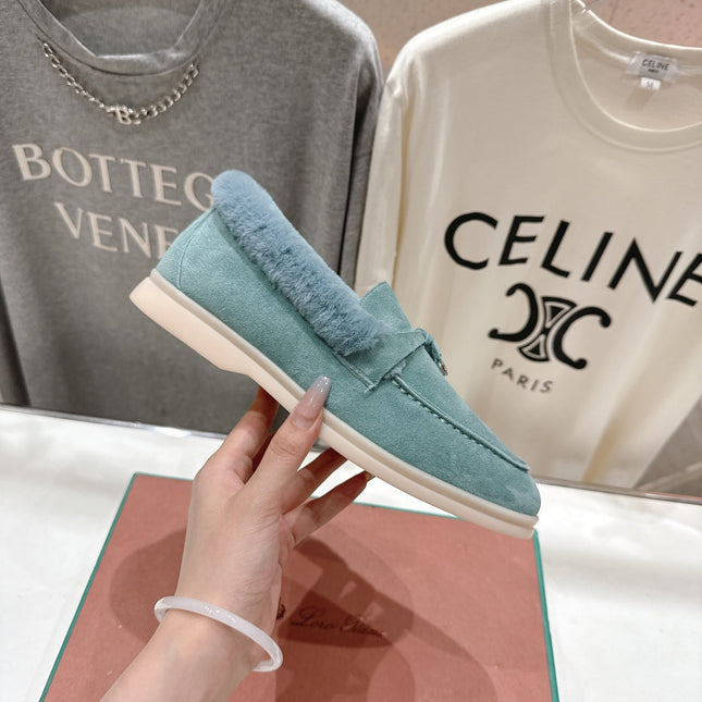 LP 25S SUMMER CHARMS WALK LOAFERS IN DUSTY TEAL SUEDE AND FLEECE