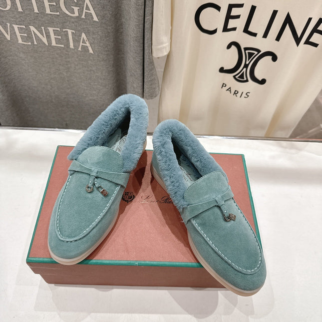 LP 25S SUMMER CHARMS WALK LOAFERS IN DUSTY TEAL SUEDE AND FLEECE