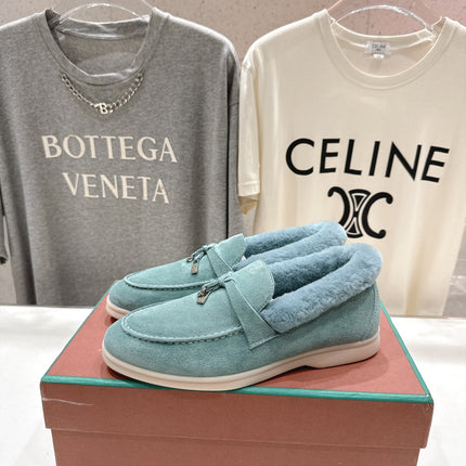 LP 25S SUMMER CHARMS WALK LOAFERS IN DUSTY TEAL SUEDE AND FLEECE