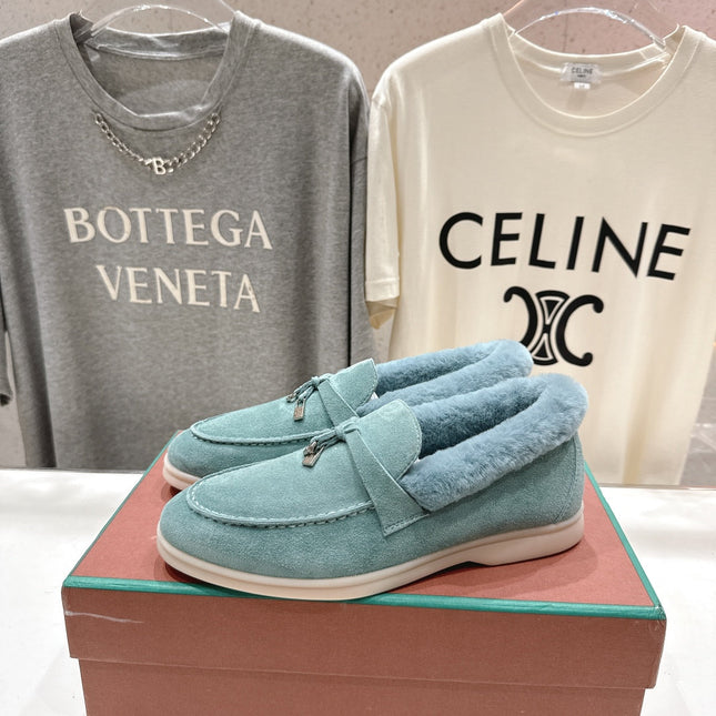 LP 25S SUMMER CHARMS WALK LOAFERS IN DUSTY TEAL SUEDE AND FLEECE